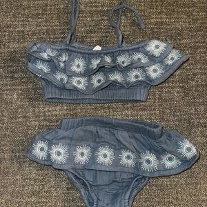 Kate Quinn Blue and White Kids Ruffle Set